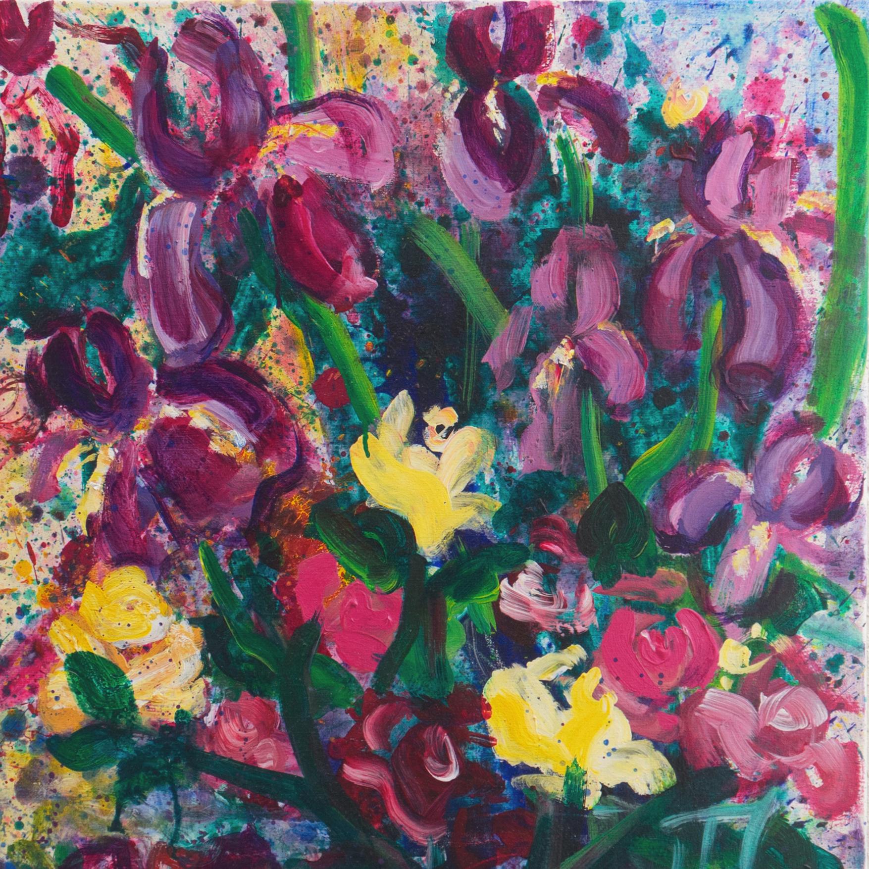 „Frühjahrs-Stillleben“, großer amerikanischer postimpressionistischer Künstler, California Art League (Grau), Still-Life Painting, von Rochelle Tietze