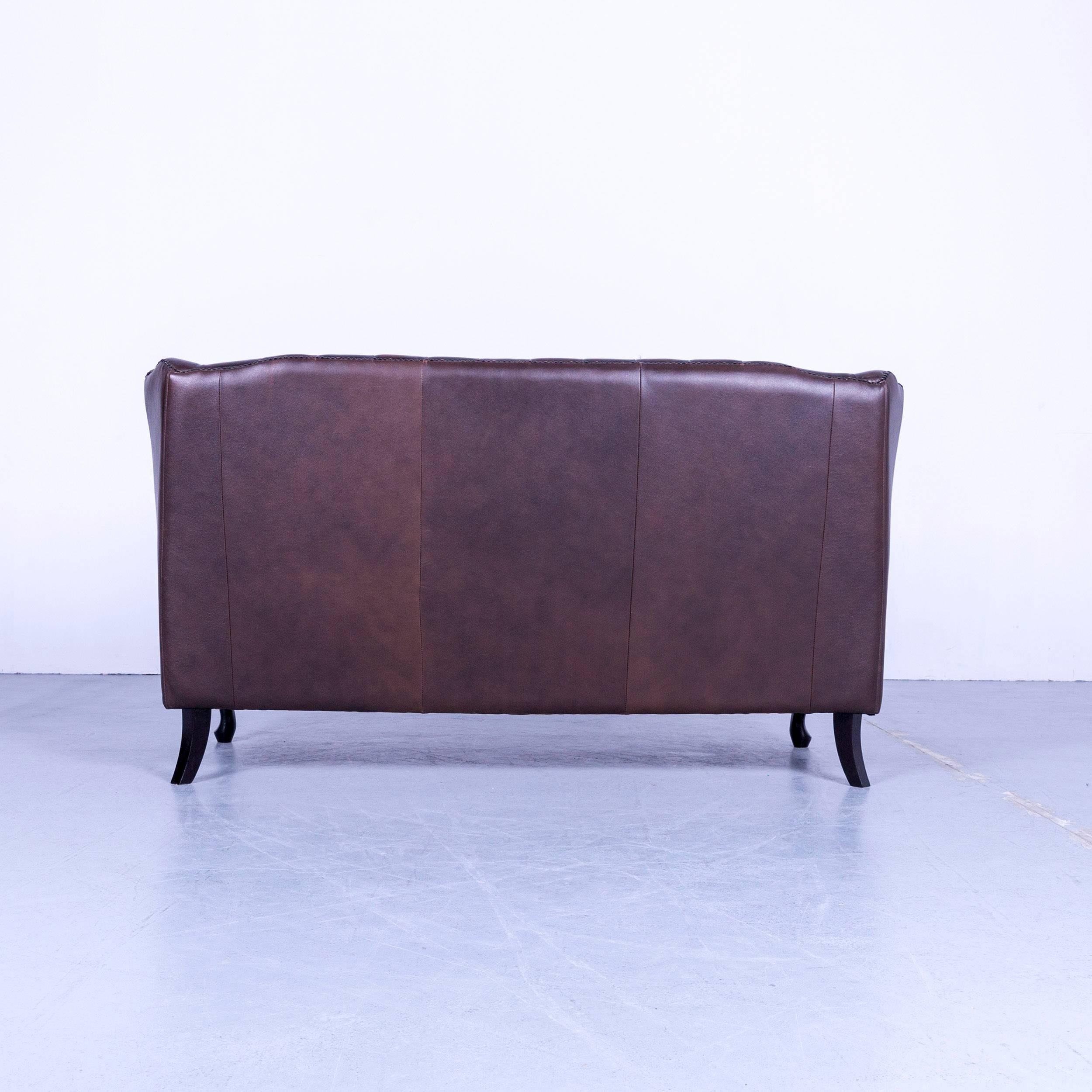 Rochester Chesterfield Leather Sofa Brown Three-Seater 3