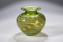 Rochester Folk Art Guild Green Glass Bud Vase, 1983
