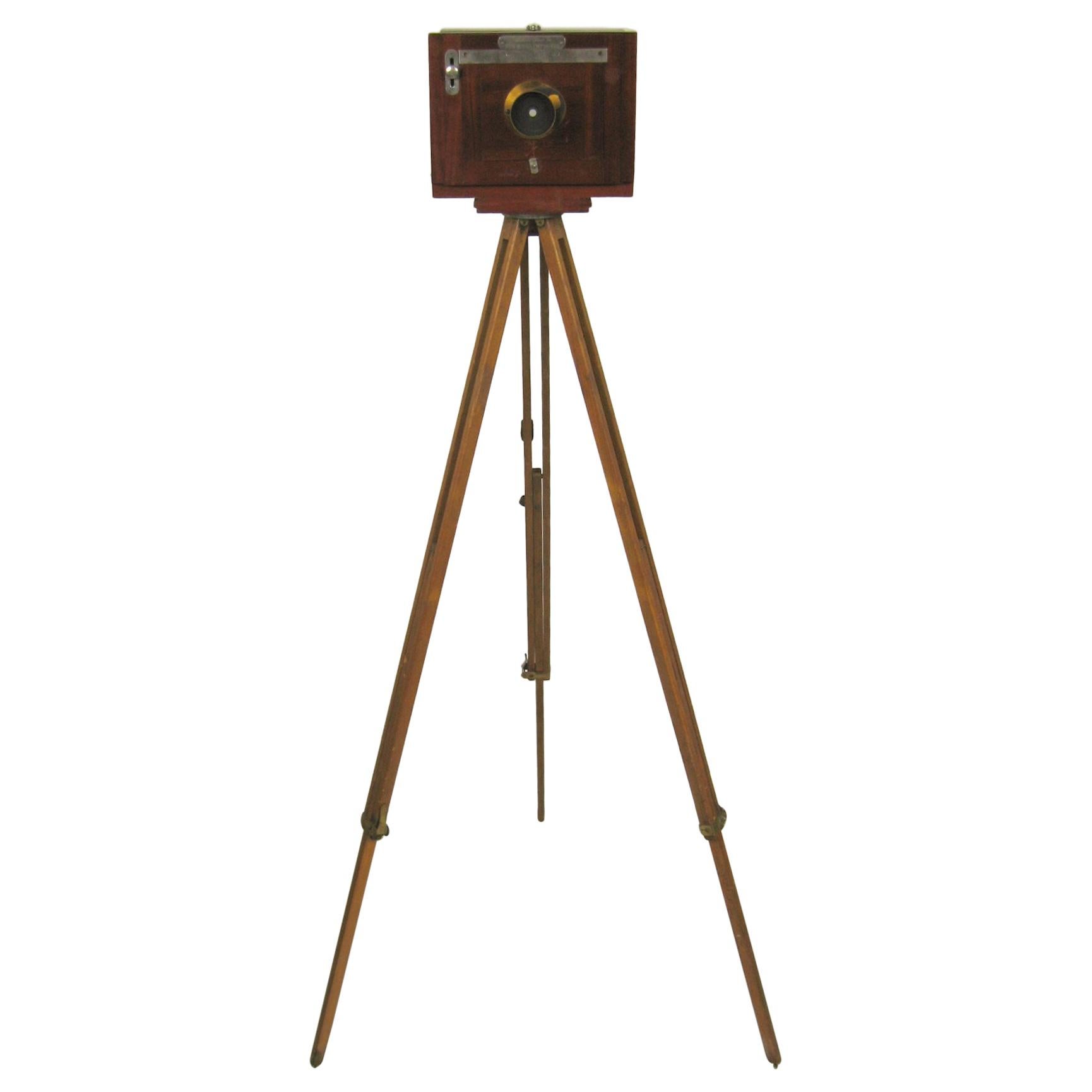 Rochester Optical Co. Large Format Wood Camera Tripod and Case