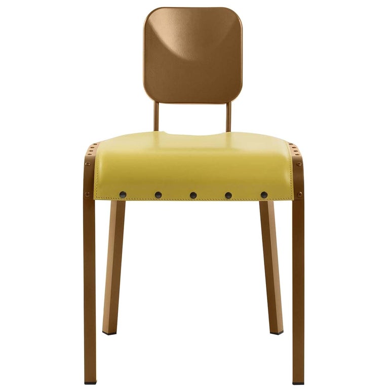 Rock4 Chair with Yellow Leather Seat by Marc Sadler For Sale at 1stDibs
