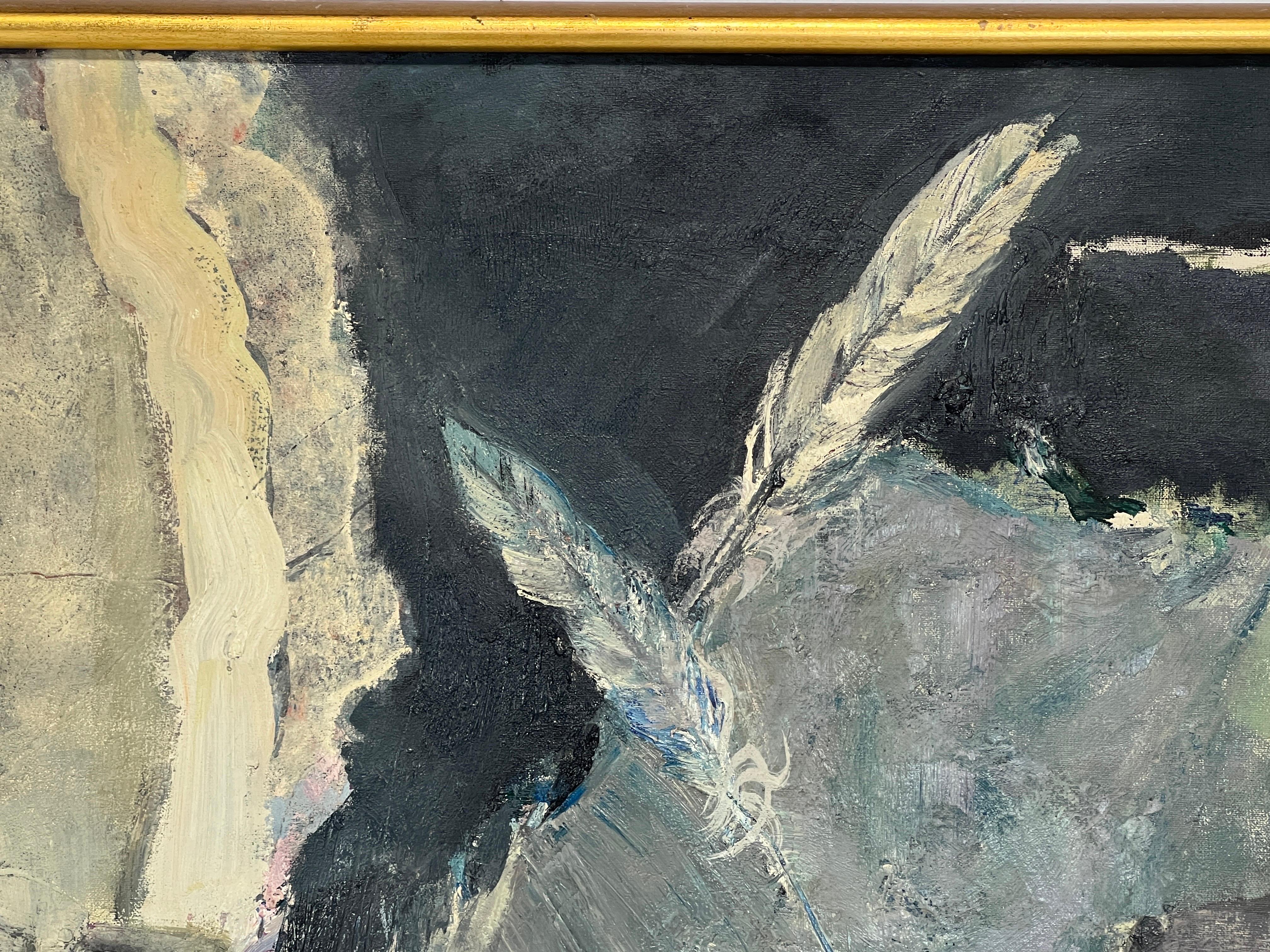 'Rock and Feathers' Abstract Painting by Arthur Okamura In Good Condition In Dallas, TX