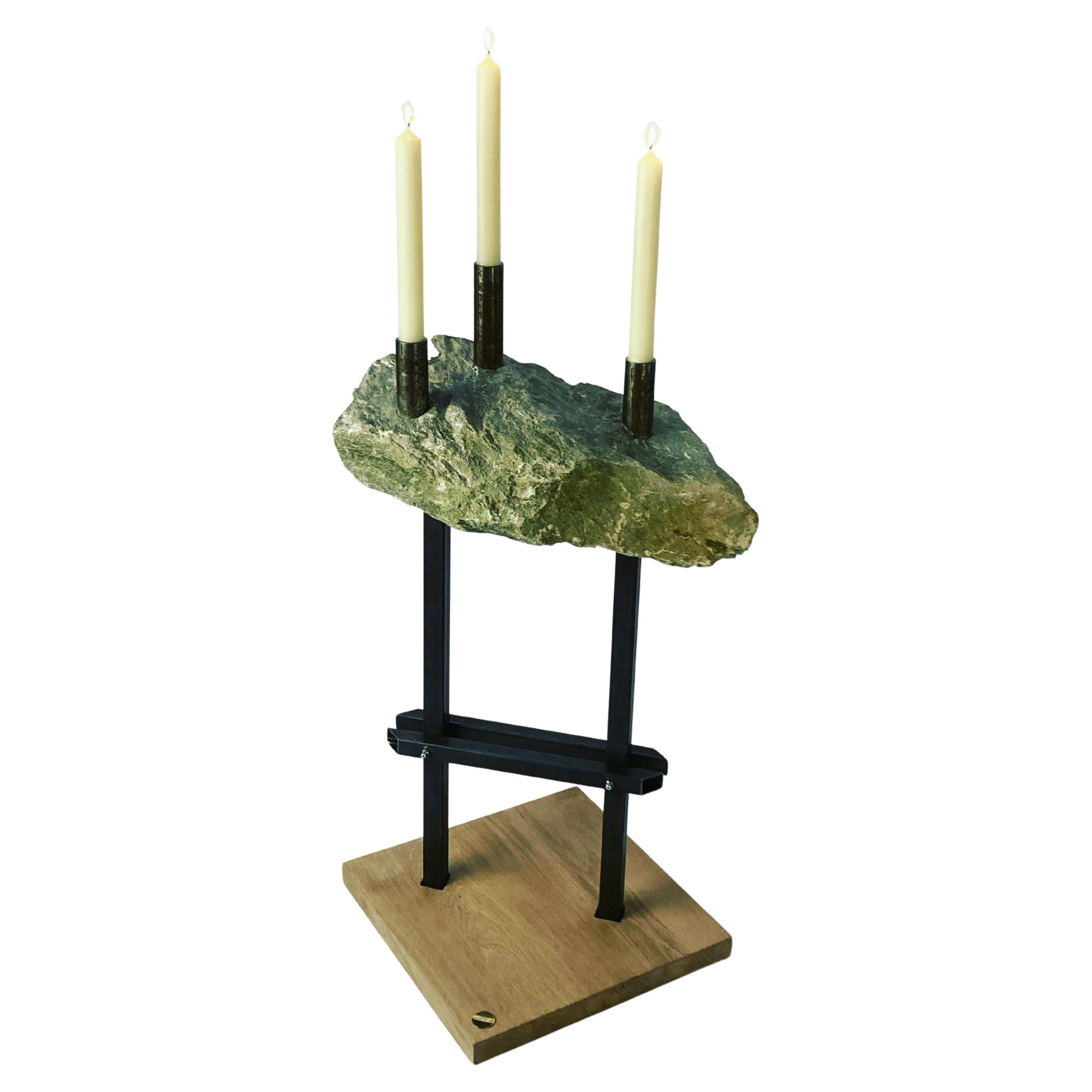Contemporary Art Harm de Veer Rock Metal Sculpture Rock and Others Candleholder