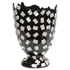 Vintage Rock Black and White Large Vase by Gaetano Pesce
