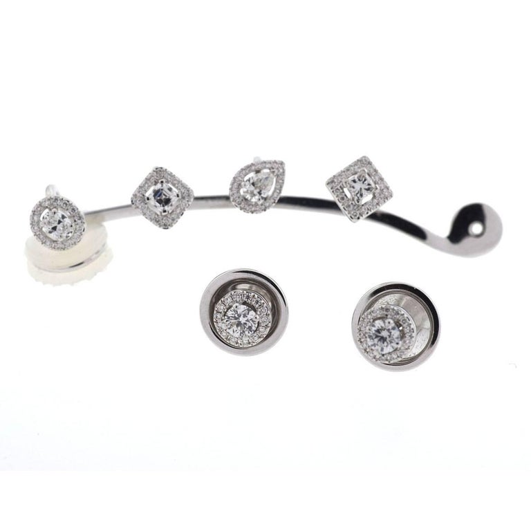 Rock by Marli 18 Karat White Gold Cuff Diamond Earrings For Sale (Free