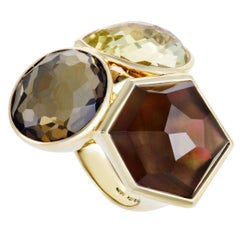 Rock Candy 18 Karat Yellow Multicolored Stone Cocktail Ring