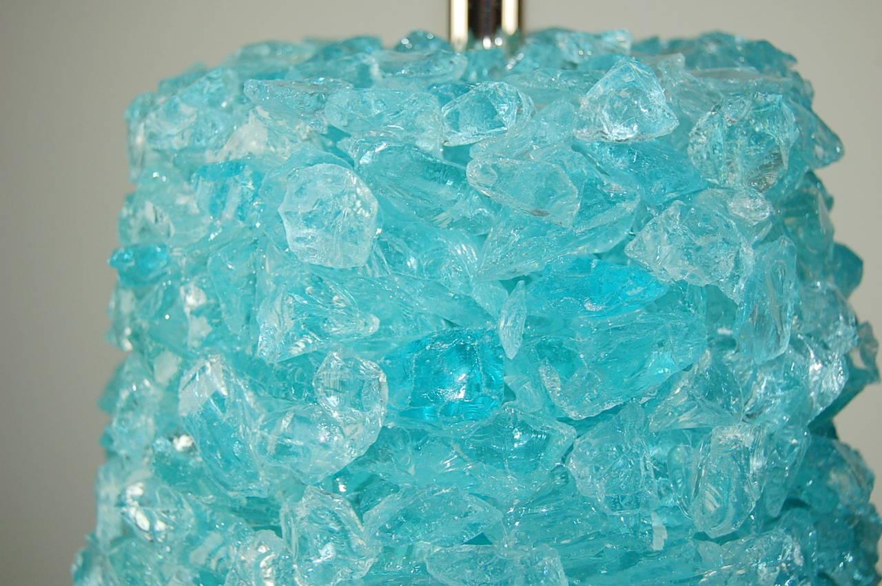 Lampes de table en verre Rock Candy, Aqua Ice Bon état - En vente à Smyrna, GA