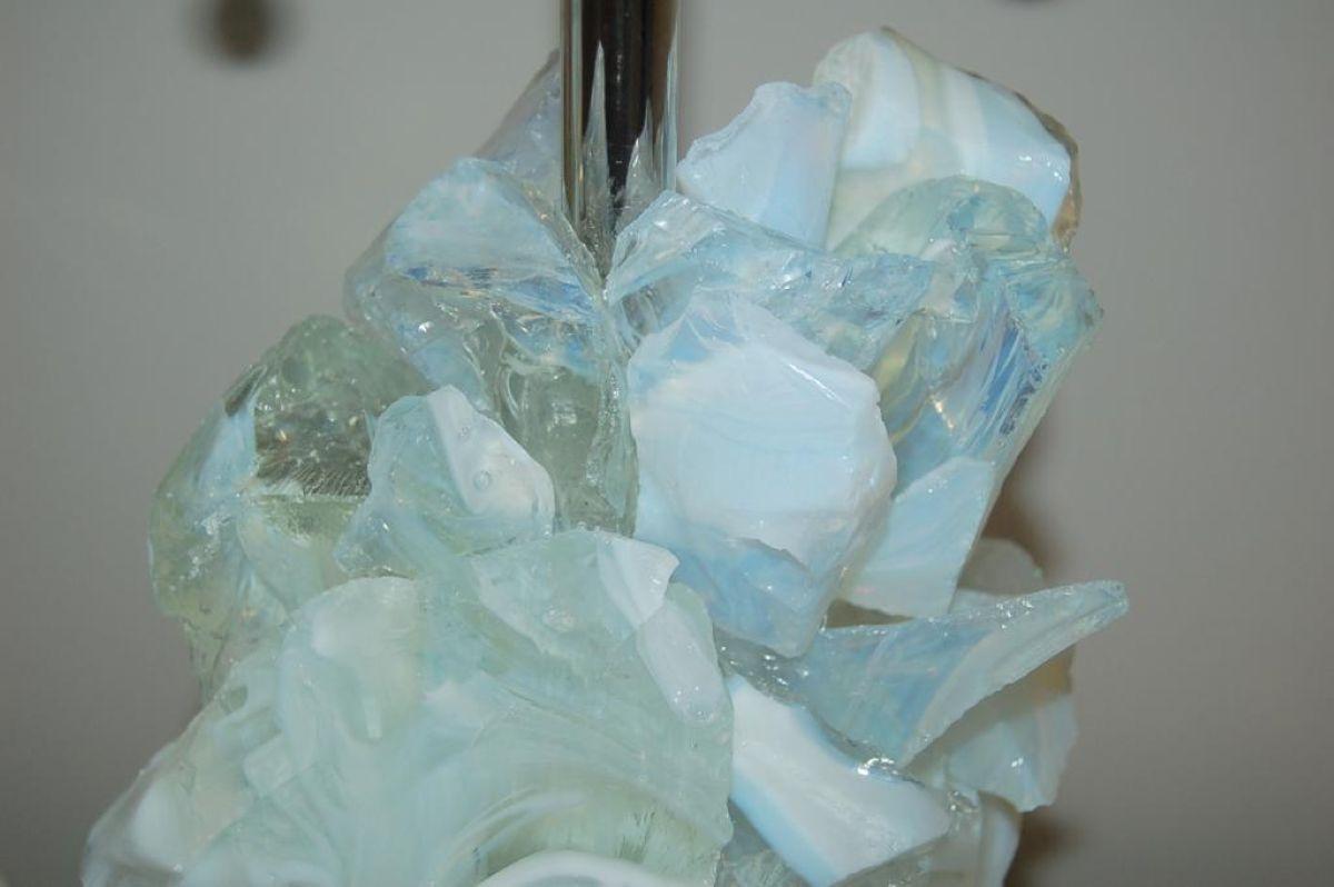 Lampes de table en verre Rock Candy, blanc opalin Neuf - En vente à Smyrna, GA