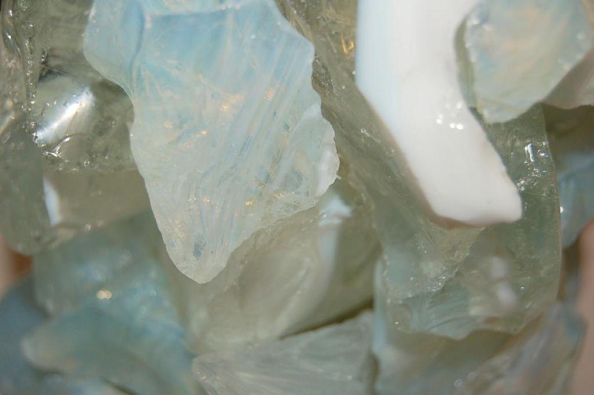 Verre d'art Lampes de table en verre Rock Candy, blanc opalin en vente