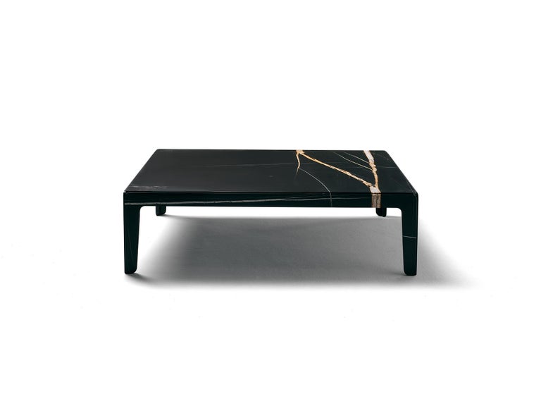 21st Century Modern Sculptural Coffee Table In Solid Sahara Noir Marble