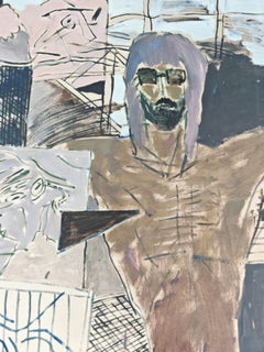 "Rock concert", water color painting by Sretko Divljan, Yugoslavia 1991