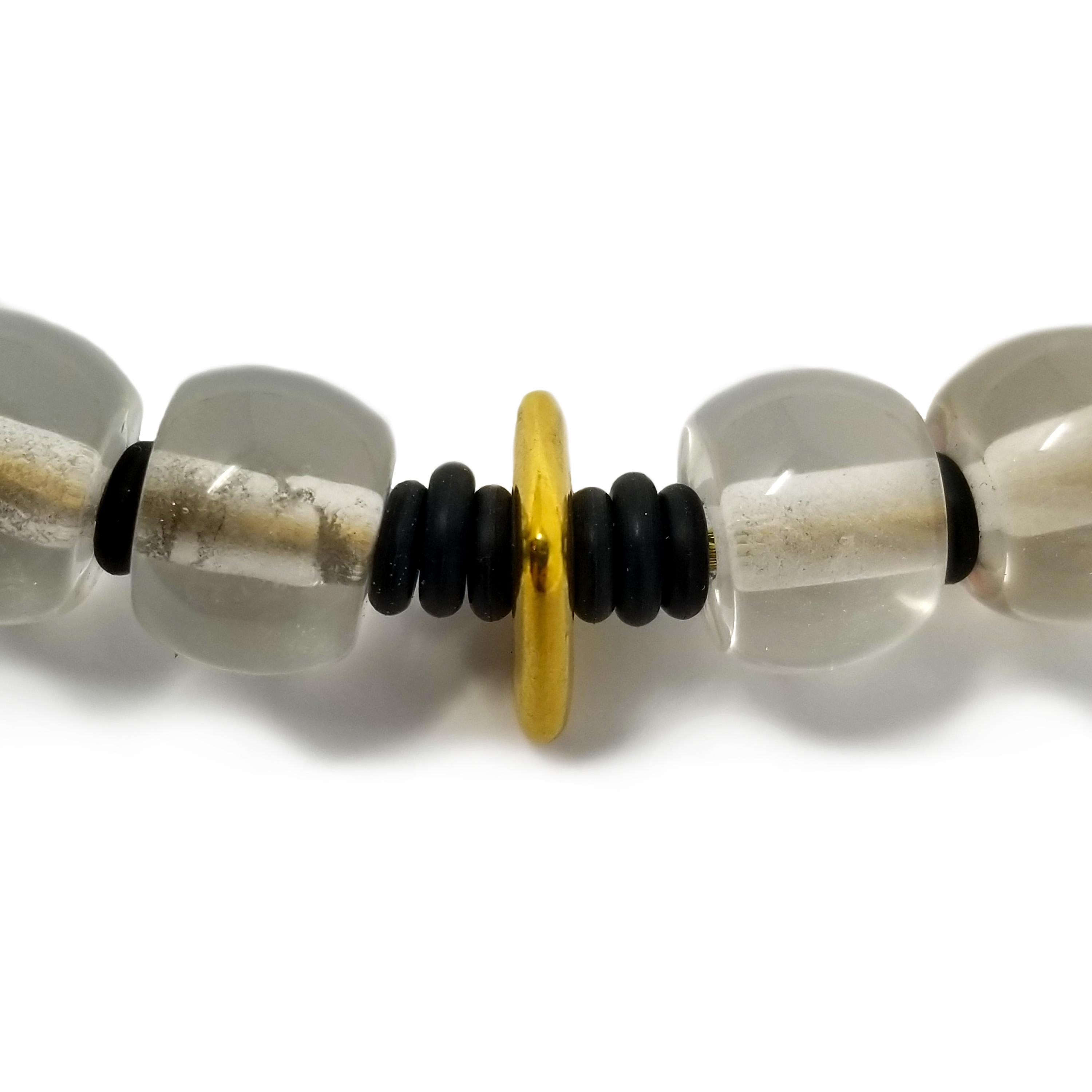Bergkristall, 18kt & 20kt konvertierbare Edelstein-Halskette mit Perlen im Zustand „Neu“ im Angebot in Logan, UT