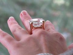 Rock Crystal 18 Karat Rose Gold Cocktail Ring Handcrafted in Italy