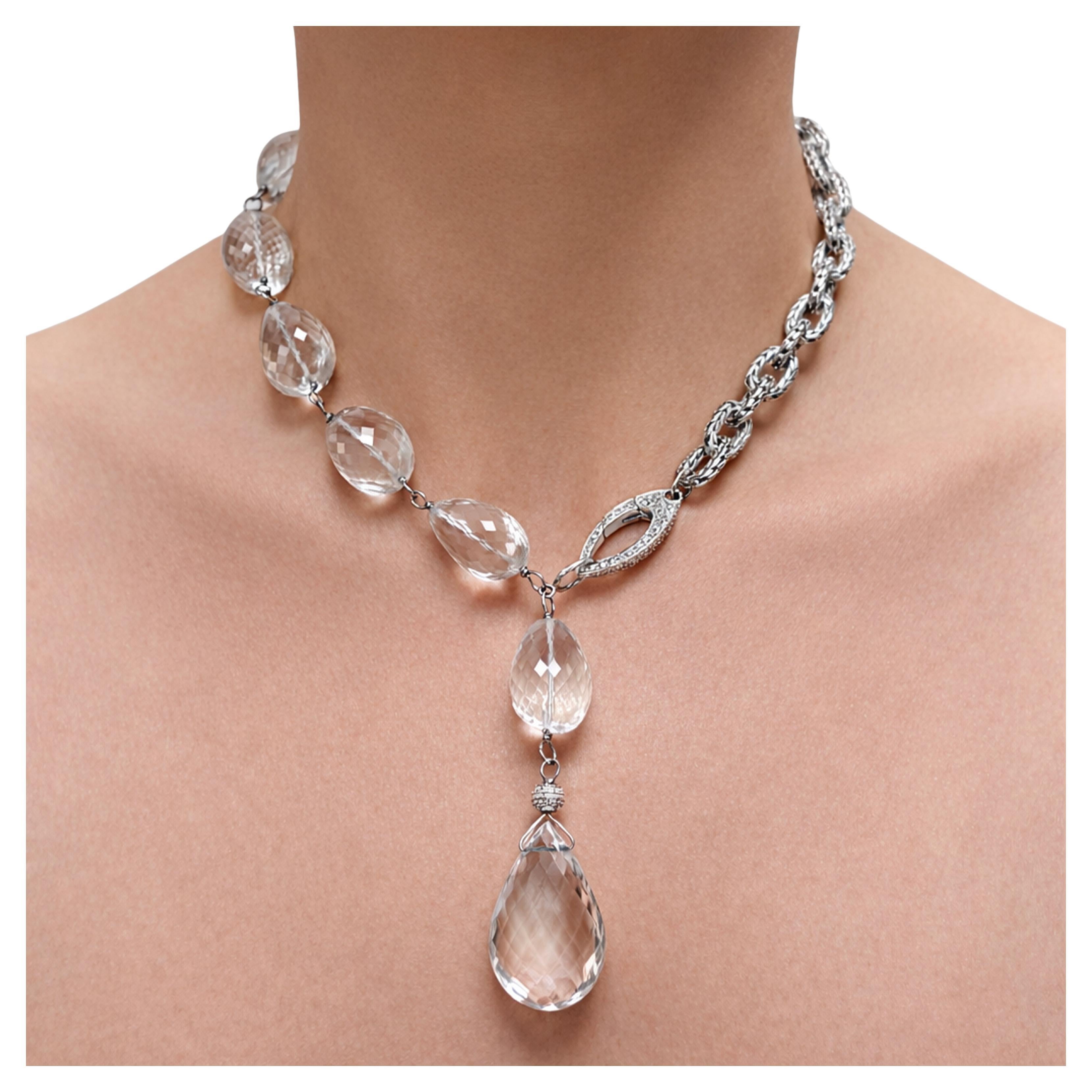 Cristallo di rocca da 350 carati. Collana A Link con chiusura a diamante Paradizia N1290 in vendita