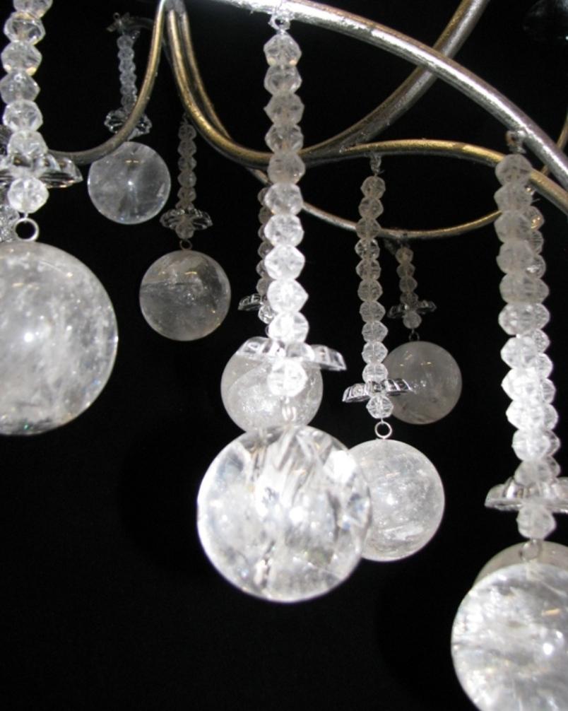 Rock Crystal 6 light chandelier  For Sale 6