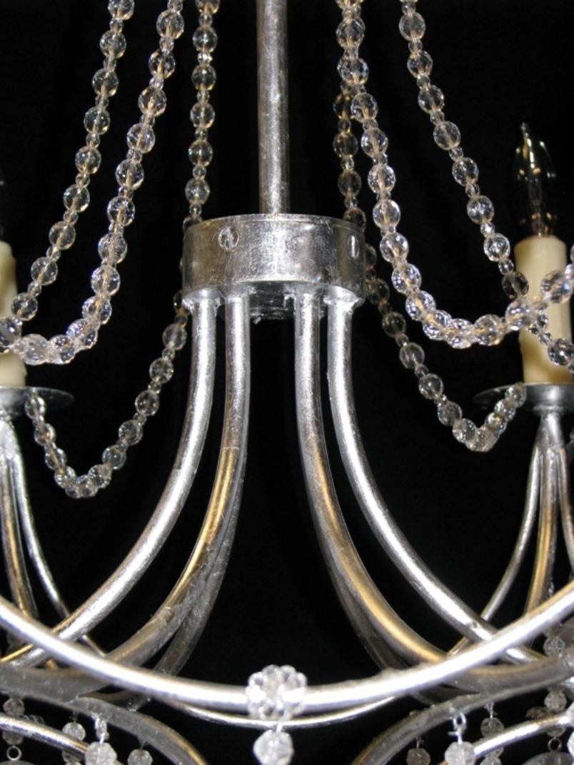 Rock Crystal 6 light chandelier  For Sale 1