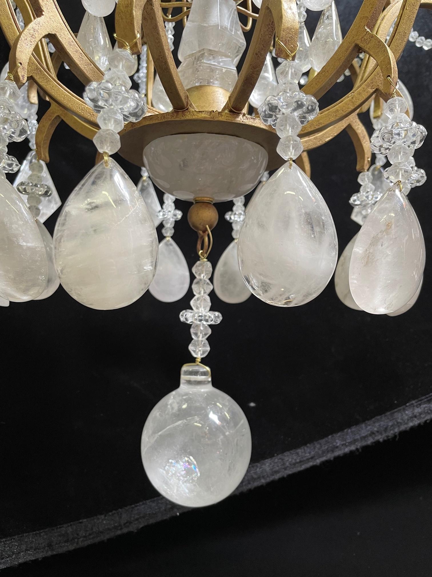 Lustre doré à 8 feux, style Louis XV en vente 4