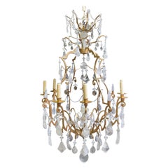 Lustre doré à 8 feux, style Louis XV