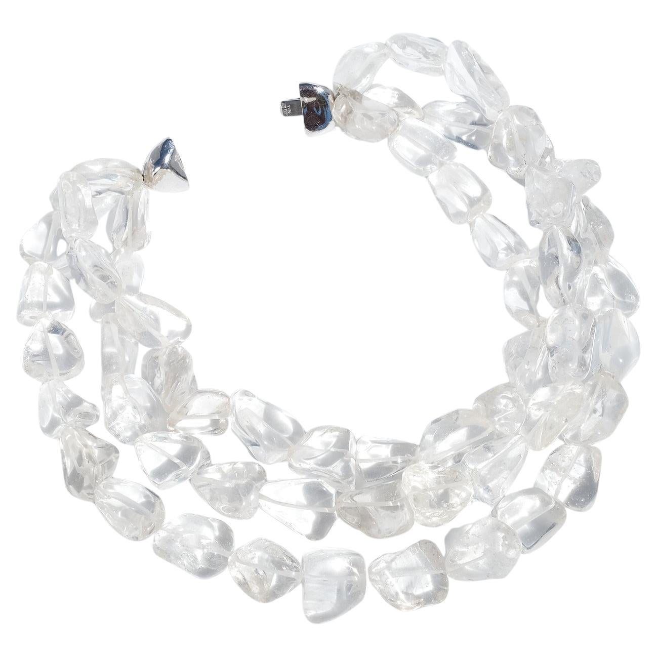 Collana girocollo in cristallo di rocca e oro 18 carati di Lisen Stibeck