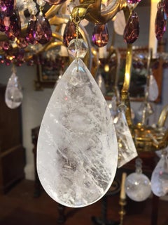 20th Century Rock Crystal and Amethyst Glass Eighteen-Light Chandelier
