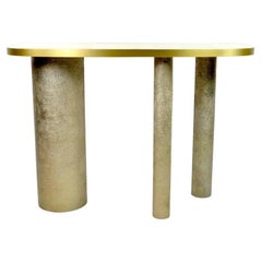 Rock Crystal and Brass Console by Ginger Brown