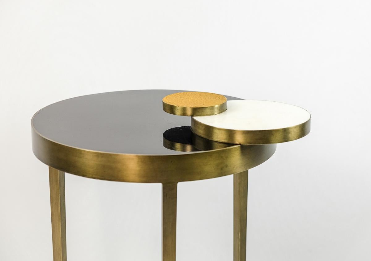 Rock Crystal and Brass Nesting Tables by Ginger Brown In New Condition For Sale In Bourguebus, FR