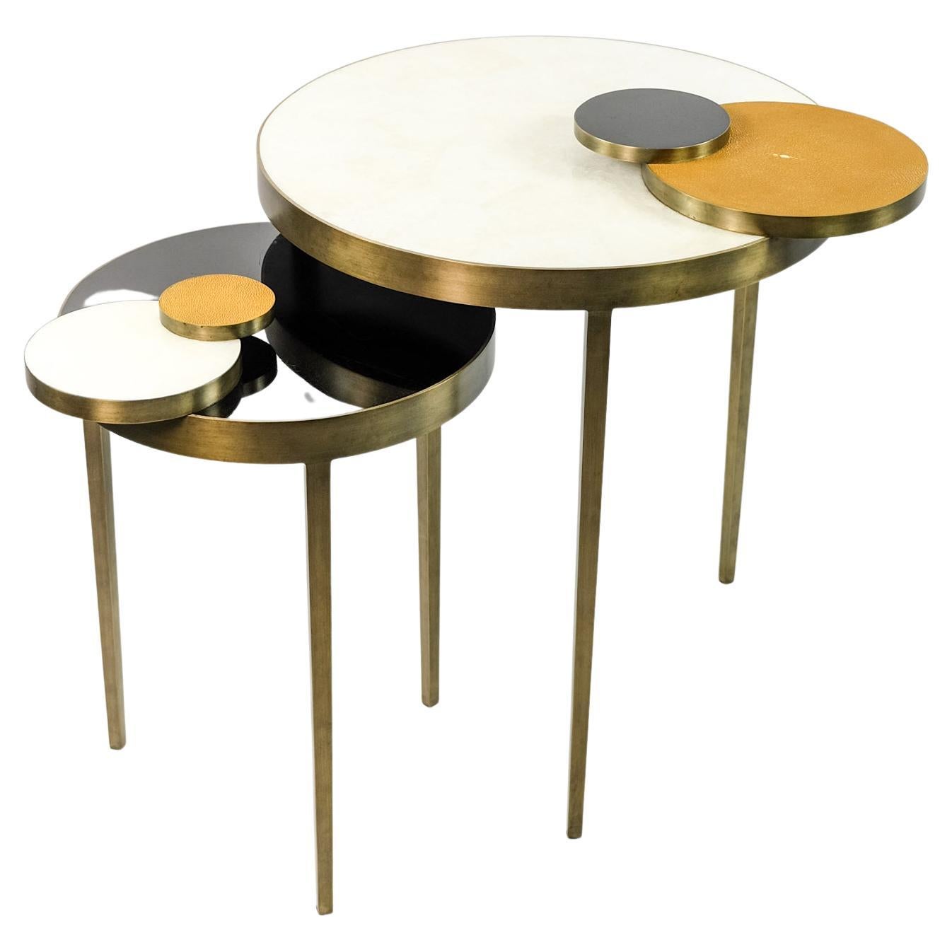 Rock Crystal and Brass Nesting Tables by Ginger Brown