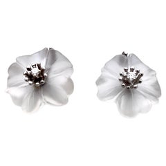 Rock Crystal and Diamond Earrings