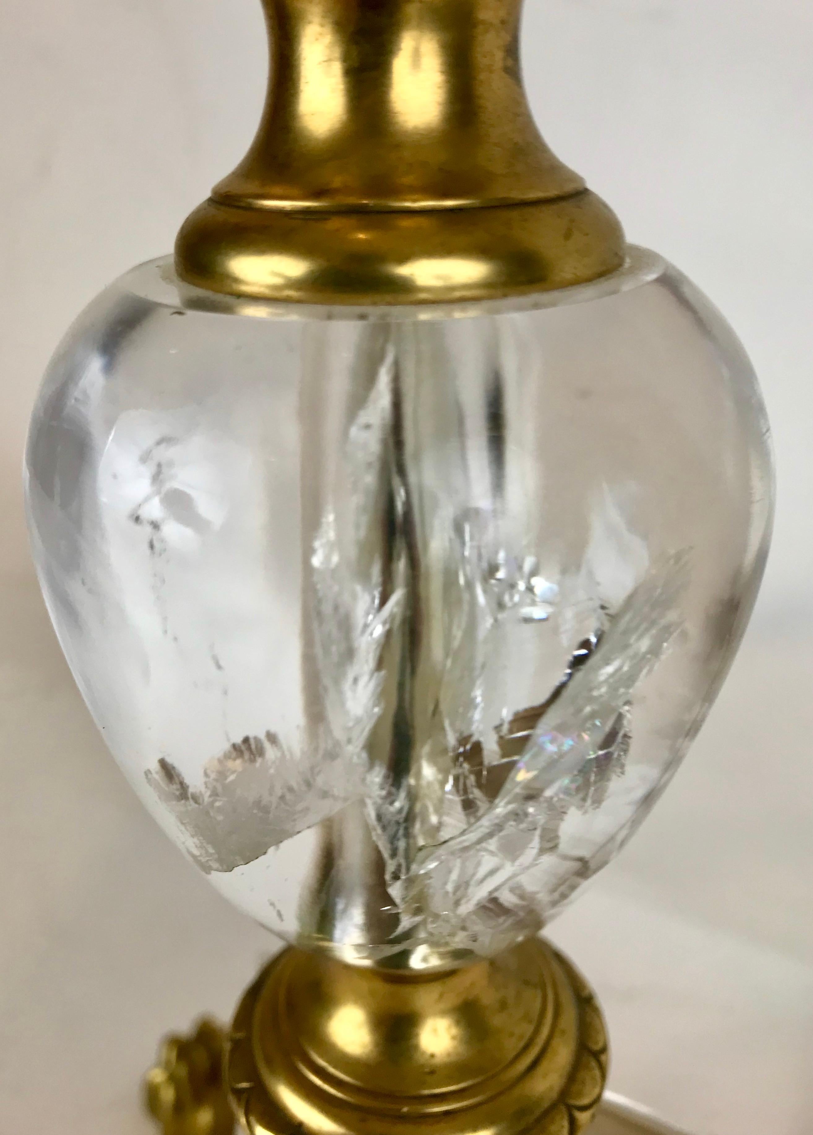 Lampe en forme de grillon en cristal de roche et bronze doré Attribuée à F. F. Caldwell en vente 7