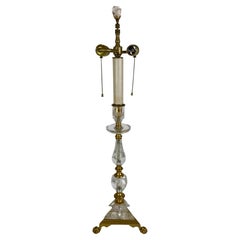 Antique Rock Crystal and Gilt Bronze Pricket Form Lamp Attributed to F. F. Caldwell