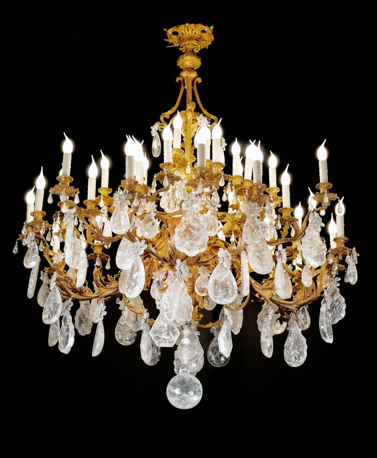 Rock Crystal Rococo Chandelier For Sale at 1stDibs