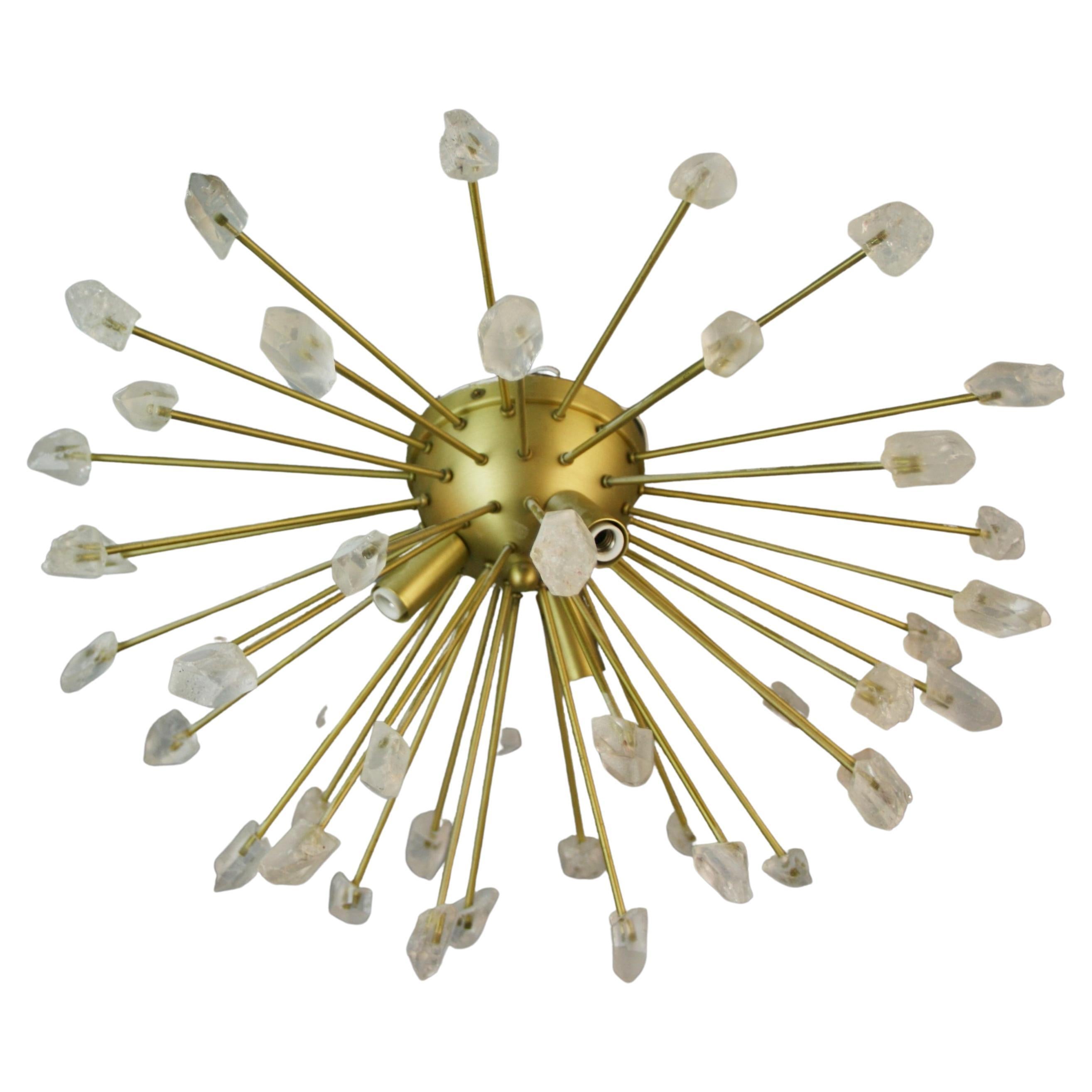 Rock Crystal and Gilt Metal Flush Mount