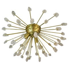 Empotrable de cristal de roca y metal dorado