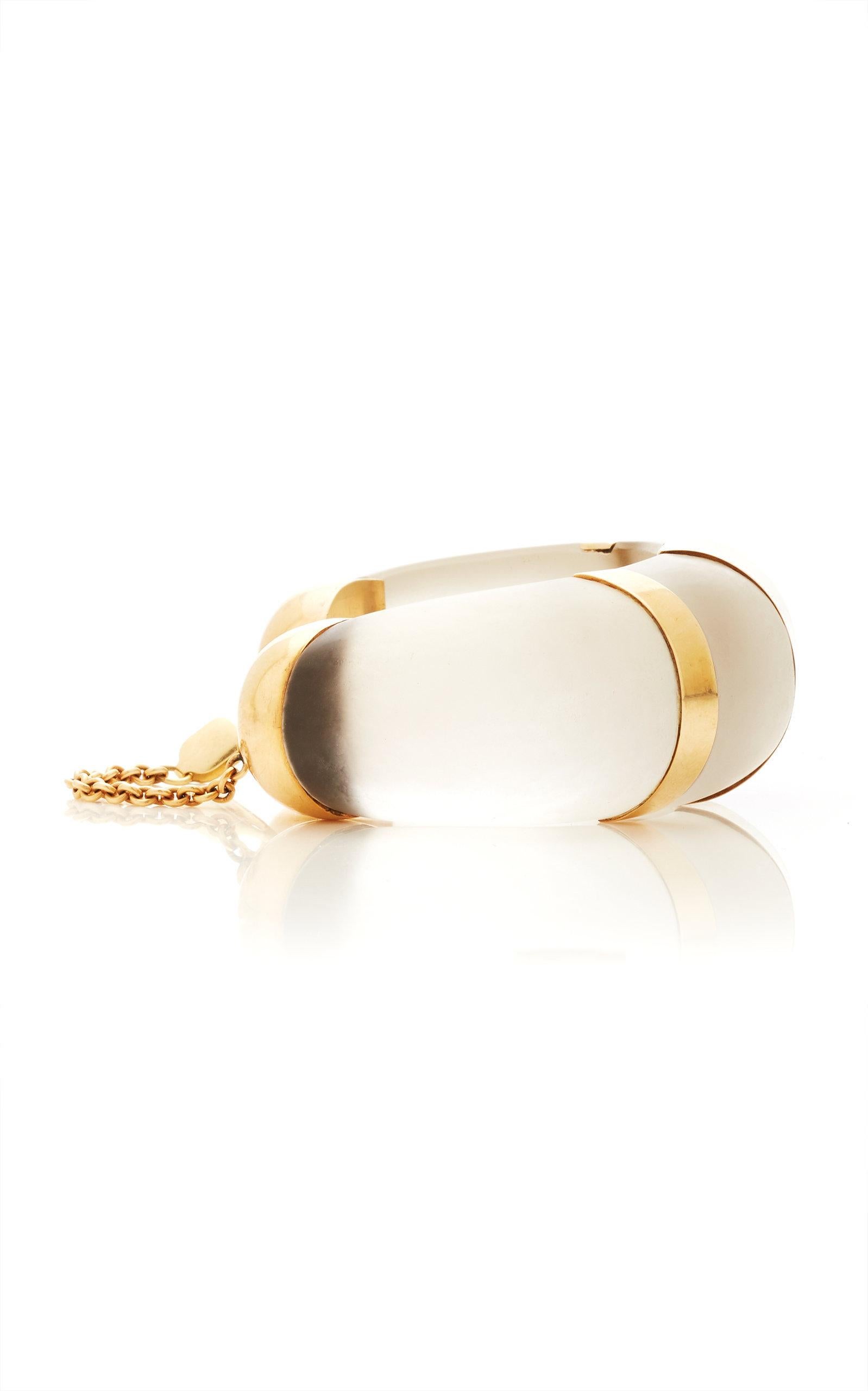 Bracelet en cristal de roche et or Bon état - En vente à New York, NY