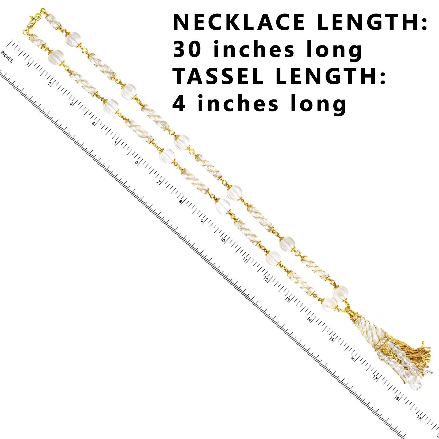 Rock Crystal and Gold Tassel Necklace 1