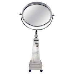 Rock Crystal and Lapis Lazuli Table Mirror by Alexandre Vossion