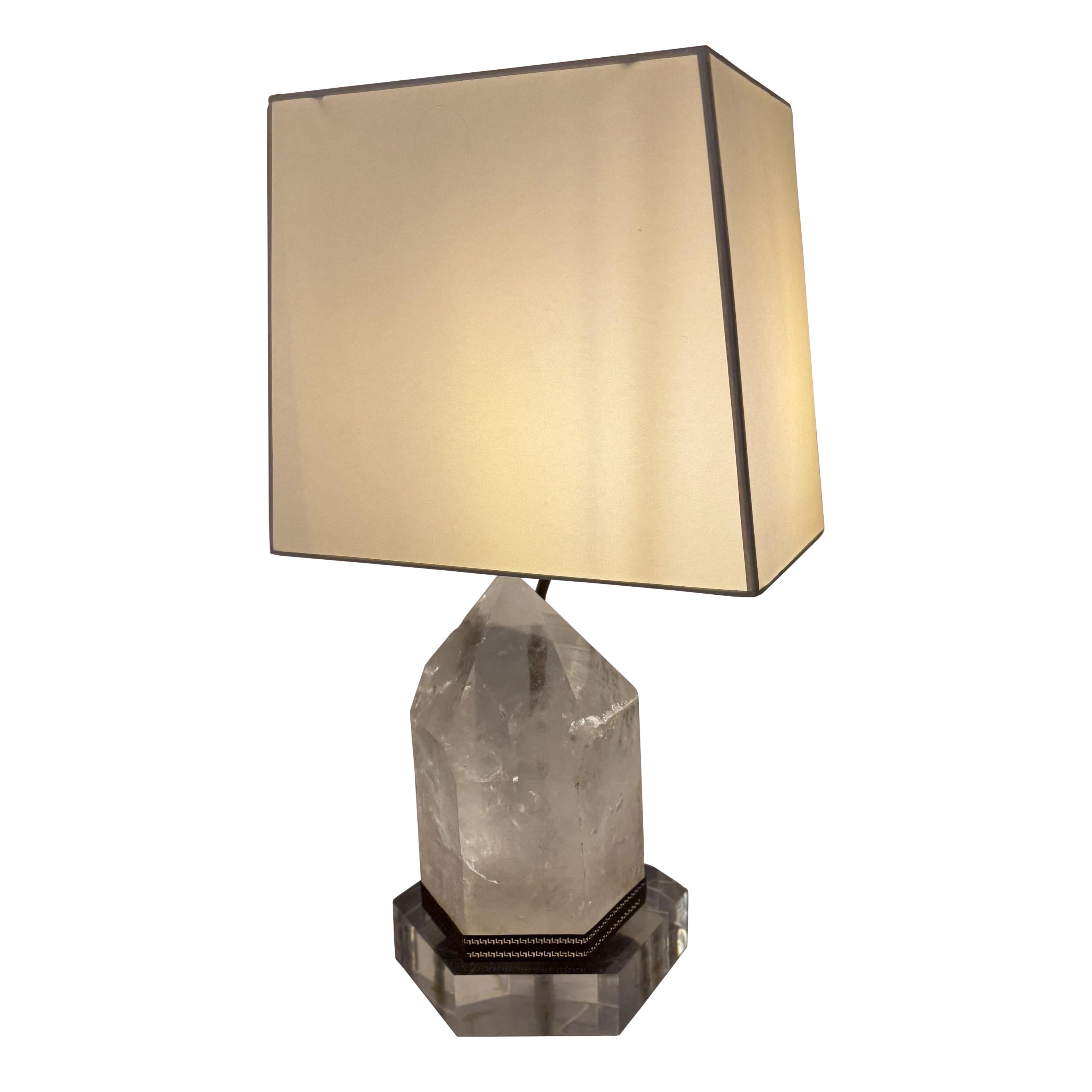 Rock Crystal and Lucite Table Lamps For Sale