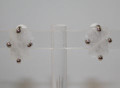 Boucles d'oreilles à clip cristal de roche et palladium