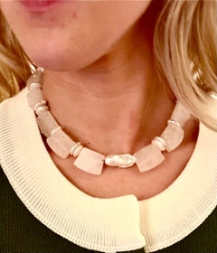 Rock crystal and pearl necklace