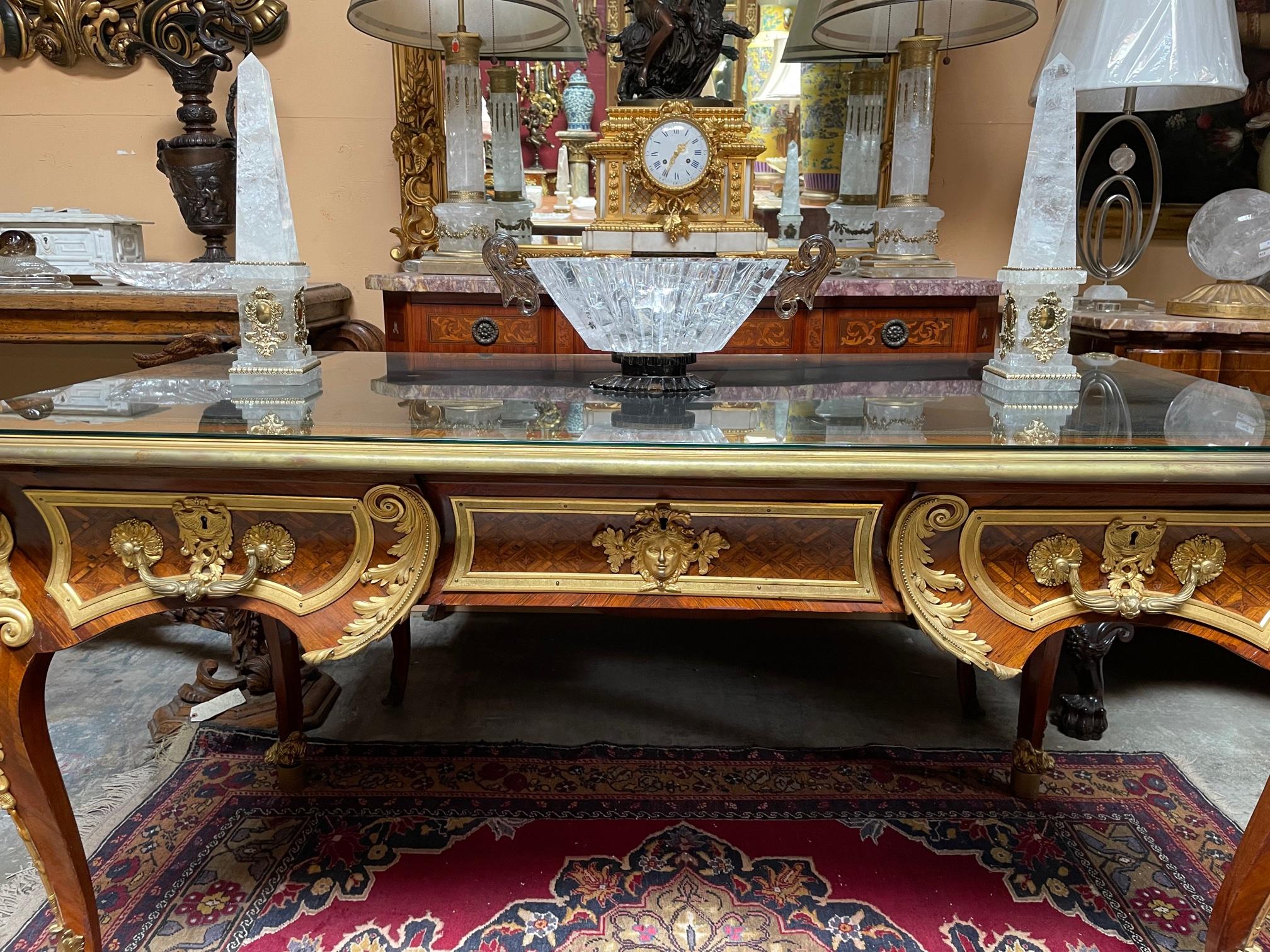 20th Century Rock Crystal and Smokey Scalloped bowl Center Piece For Sale