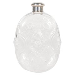 Antique Rock Crystal and Sterling Flask