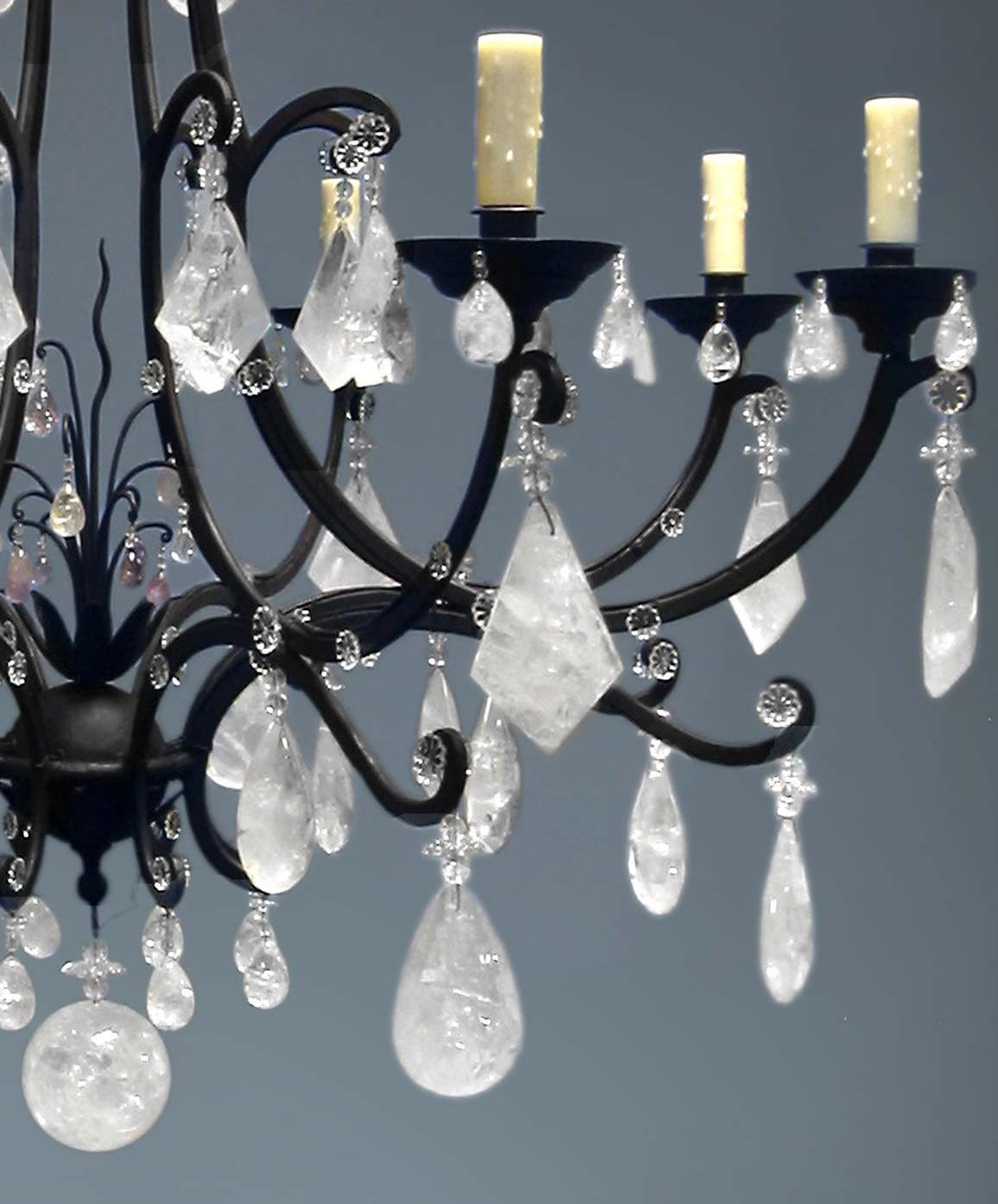 iron chandeliers with crystals