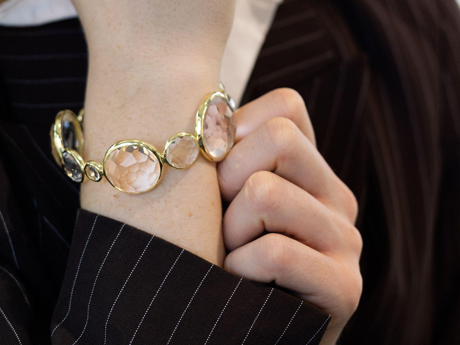 Non taillé Bracelet jonc en cristal de roche et or jaune d'Ippolita en vente