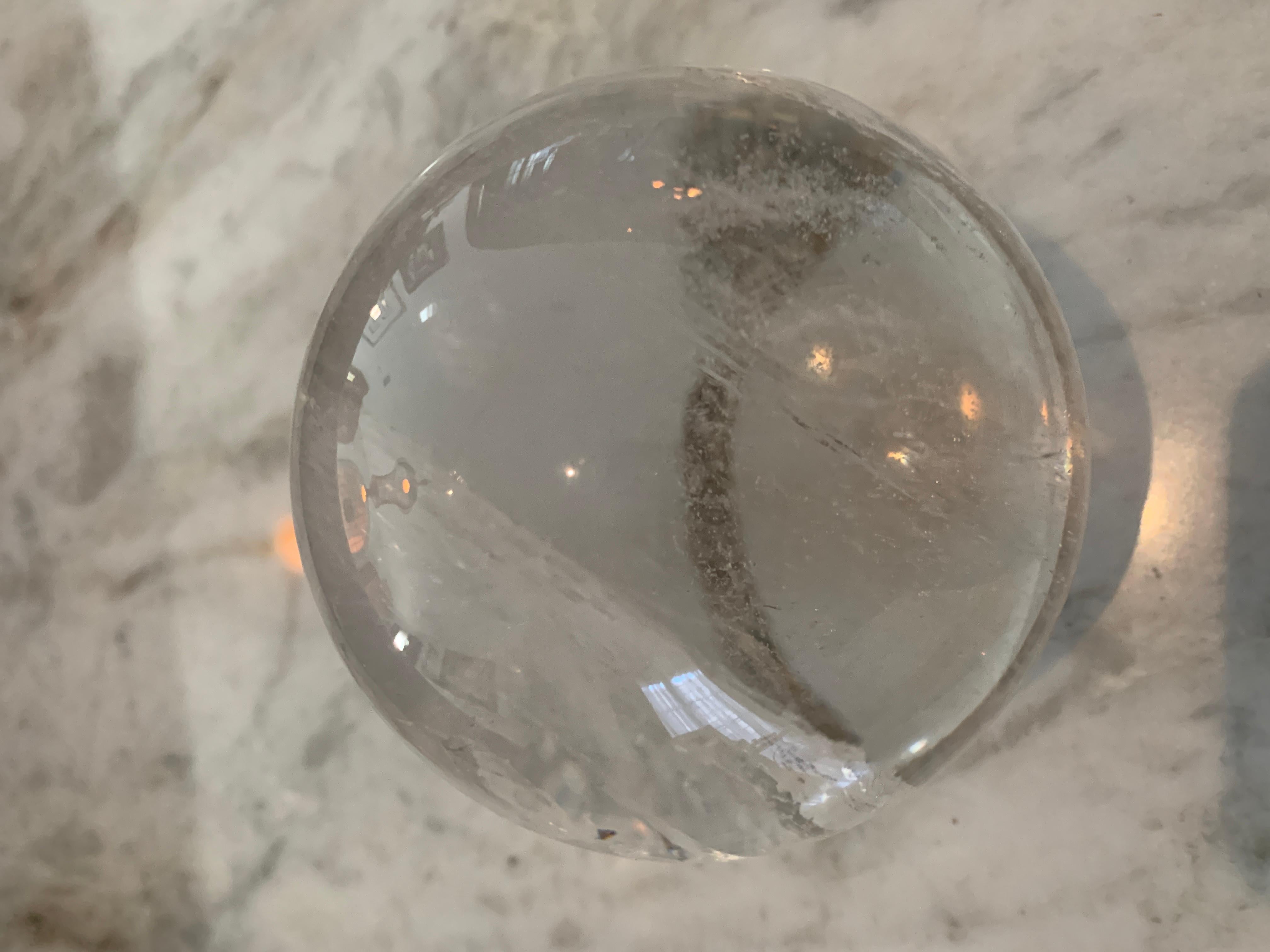 Rock Crystal Ball on Brass Turtle Base 2