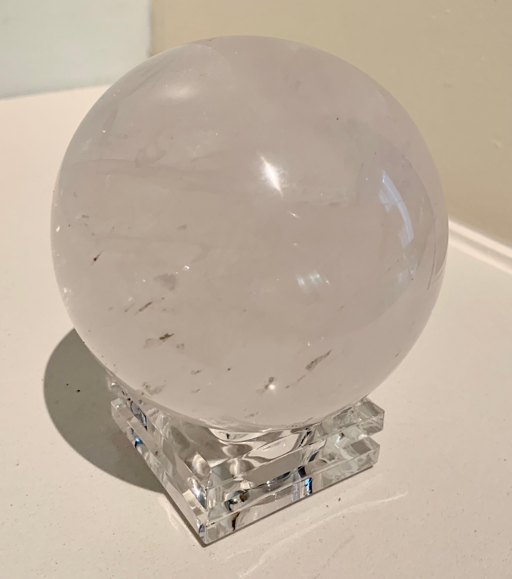 Rock Crystal Ball on Stand Paper Weight For Sale 1