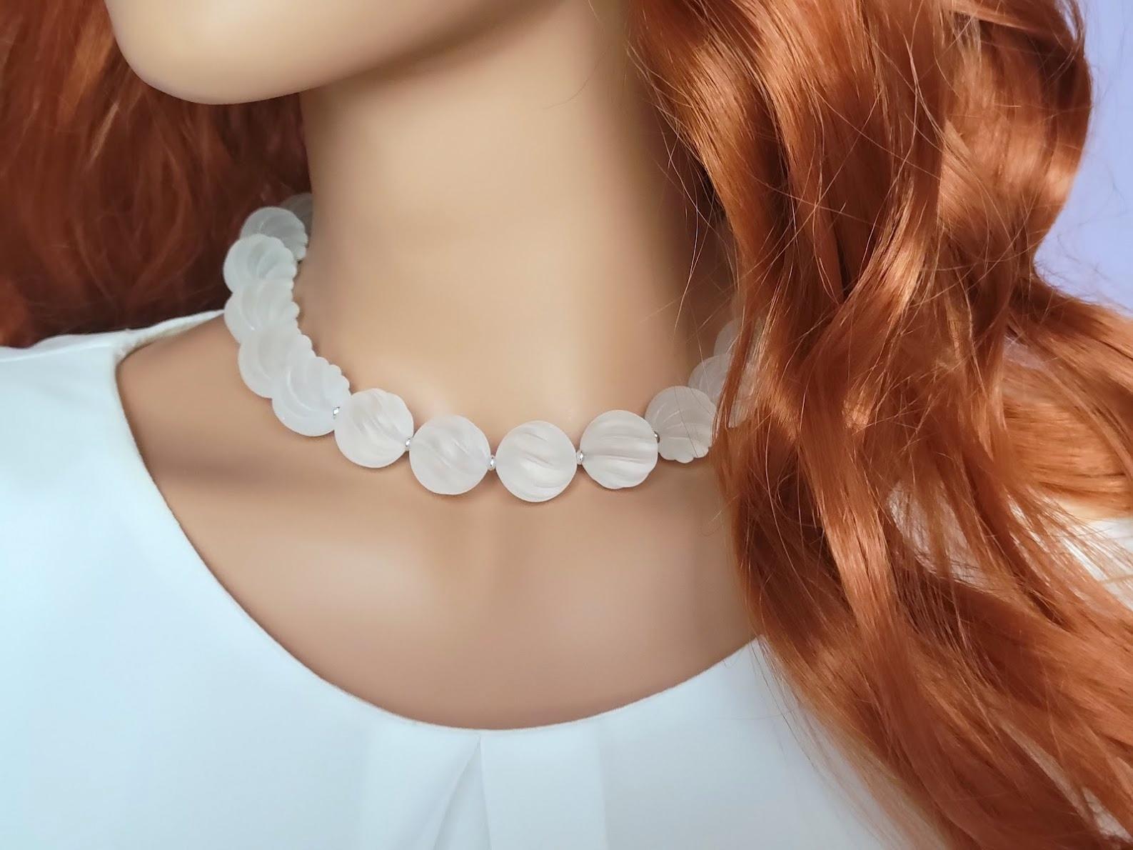 rock crystal bead necklace