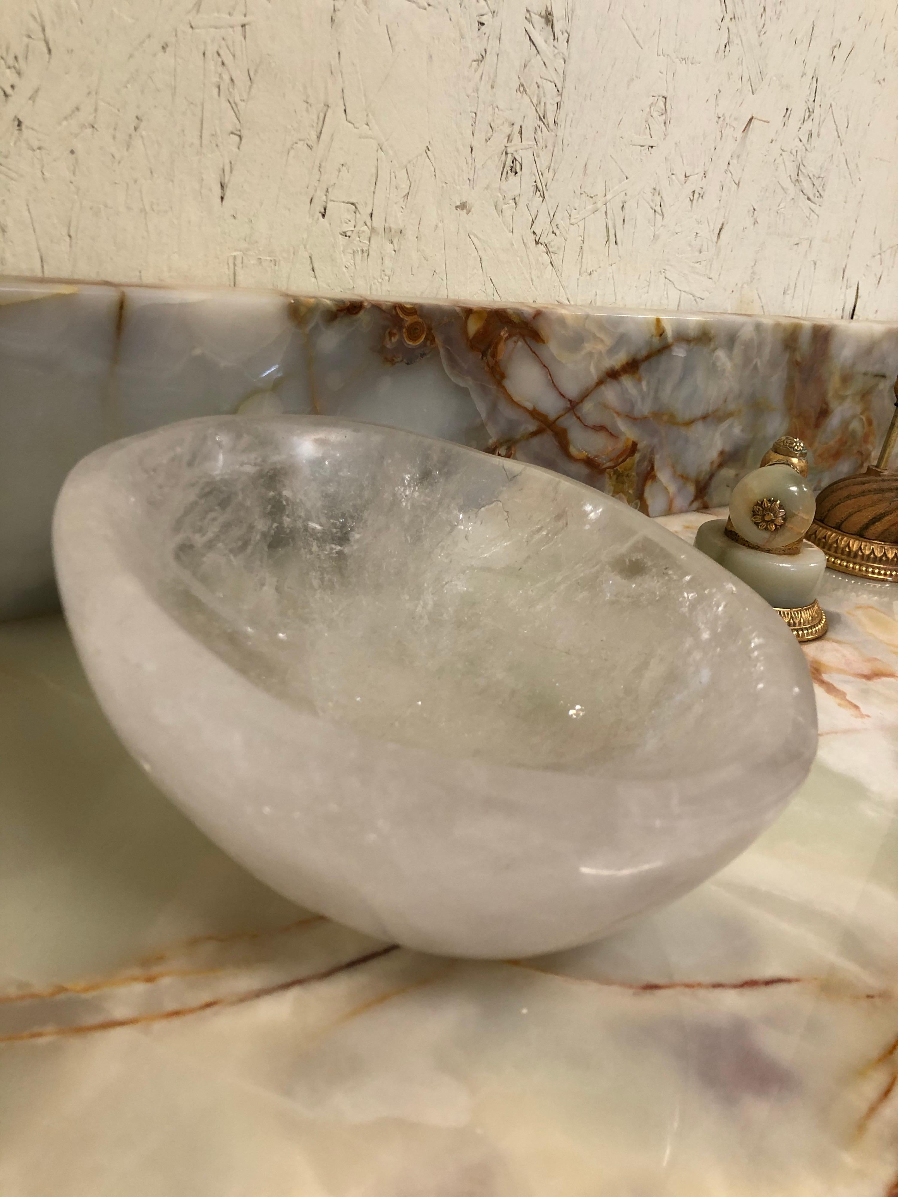 Brazilian Rock Crystal Bowl from Brazil For Sale