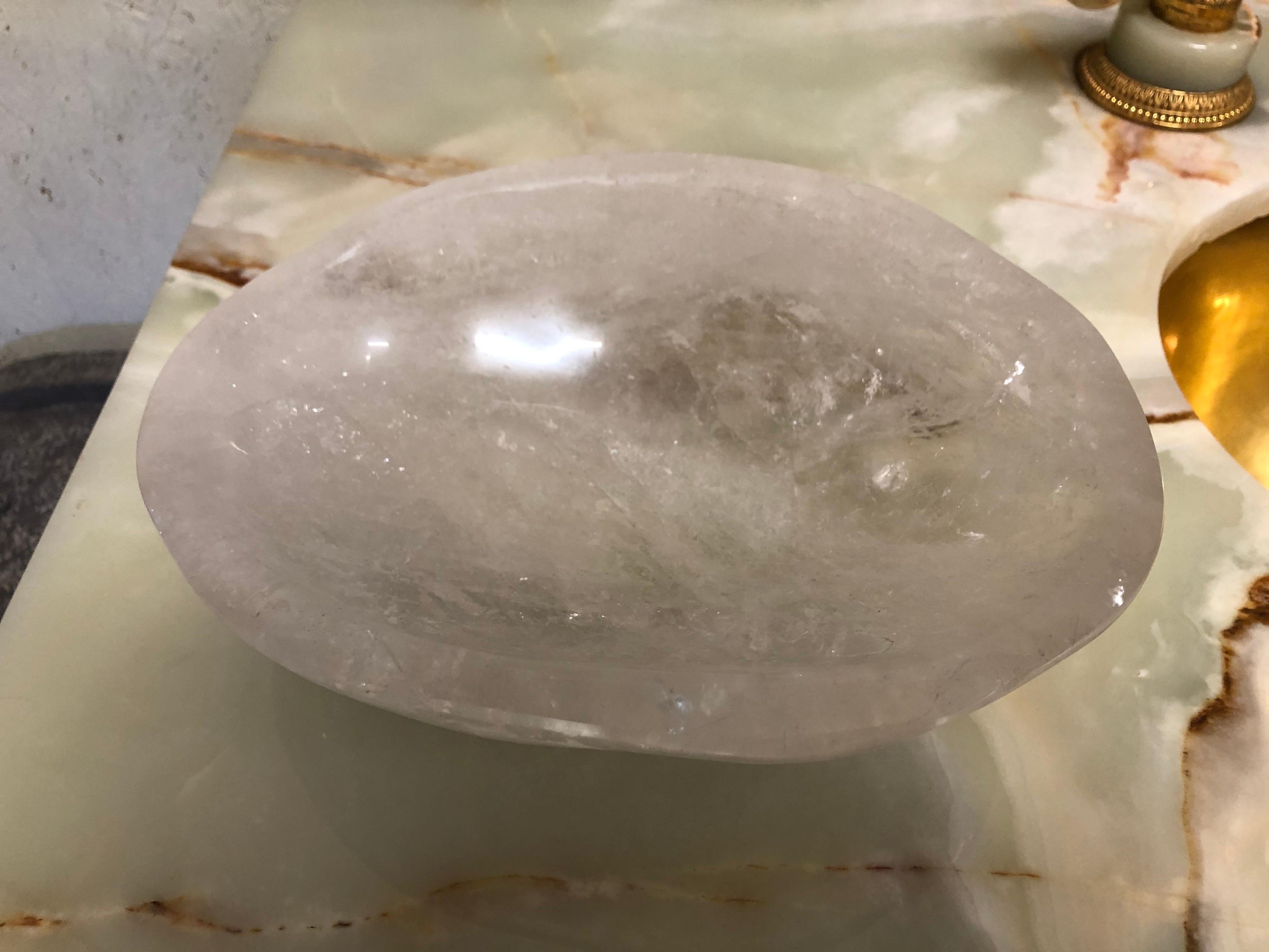 Rock Crystal Bowl from Brazil In Good Condition For Sale In Dallas, TX