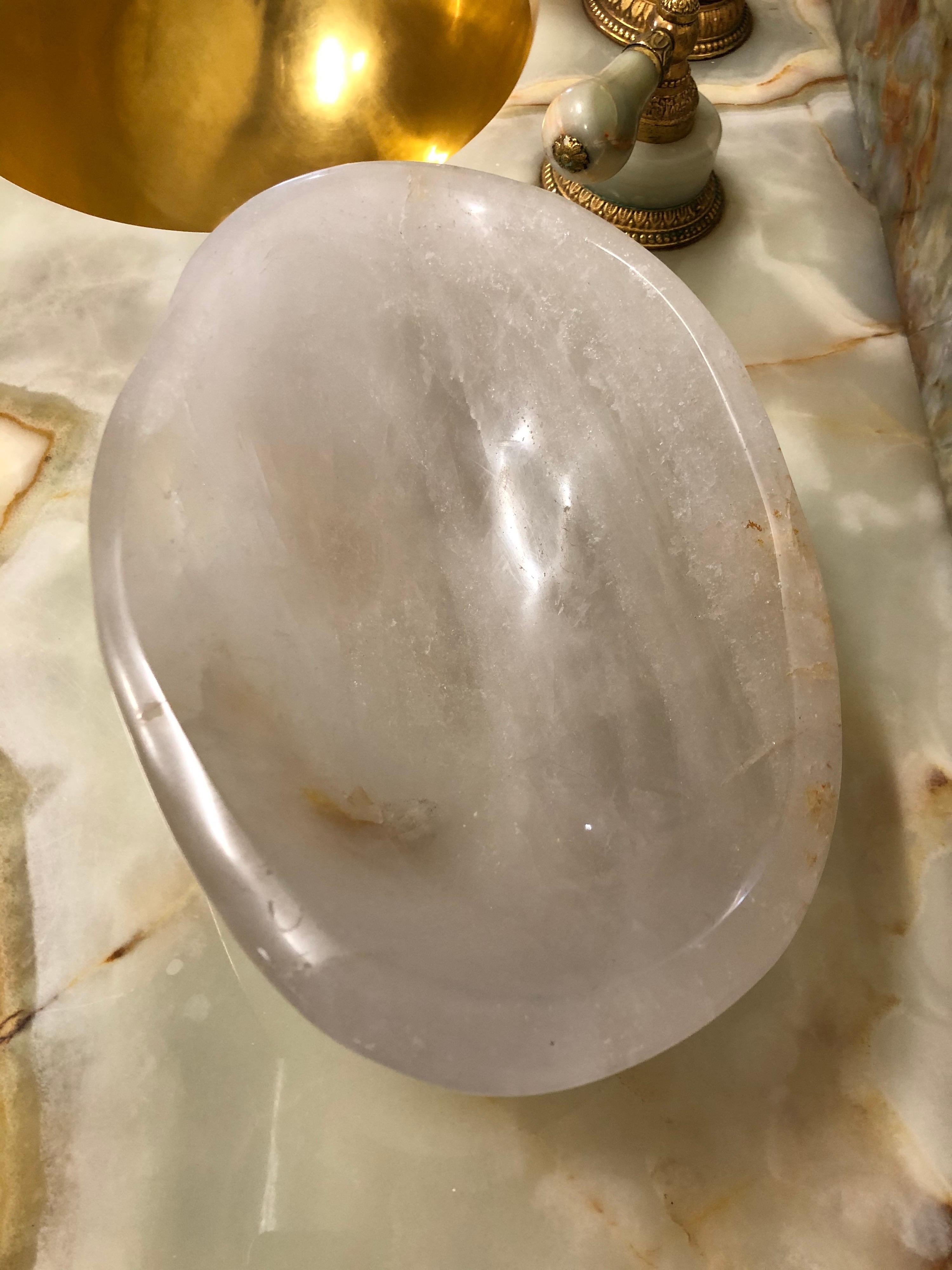 Rock Crystal Bowl from Brazil In Good Condition For Sale In Dallas, TX
