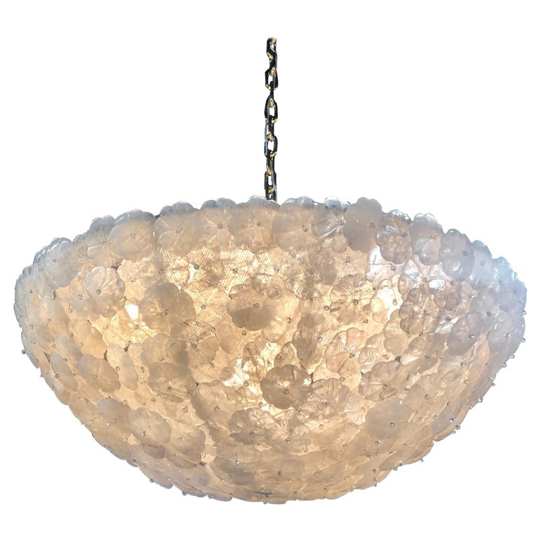 Rock Crystal Bowl Form Chandelier For Sale at 1stDibs